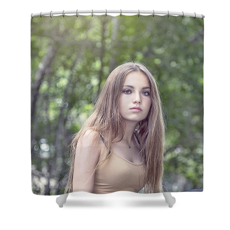 Girl Shower Curtain featuring the photograph Sunkissed by Evelina Kremsdorf