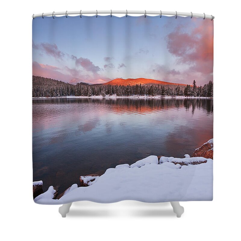 Colorado Shower Curtain featuring the photograph Sunrise at Echo Lake by Darren White