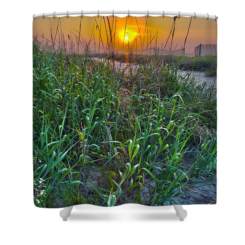 North Shower Curtain featuring the photograph Sunrise At Myrtle Beach by Alex Grichenko