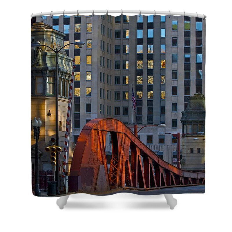 Chicago Shower Curtain featuring the photograph Sunrise in Chicago by John Babis