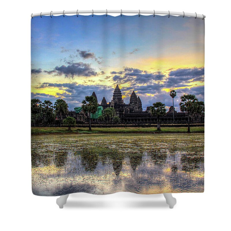 Tranquility Shower Curtain featuring the photograph Sunrise Over Angkor Wat by Patrik Bergström