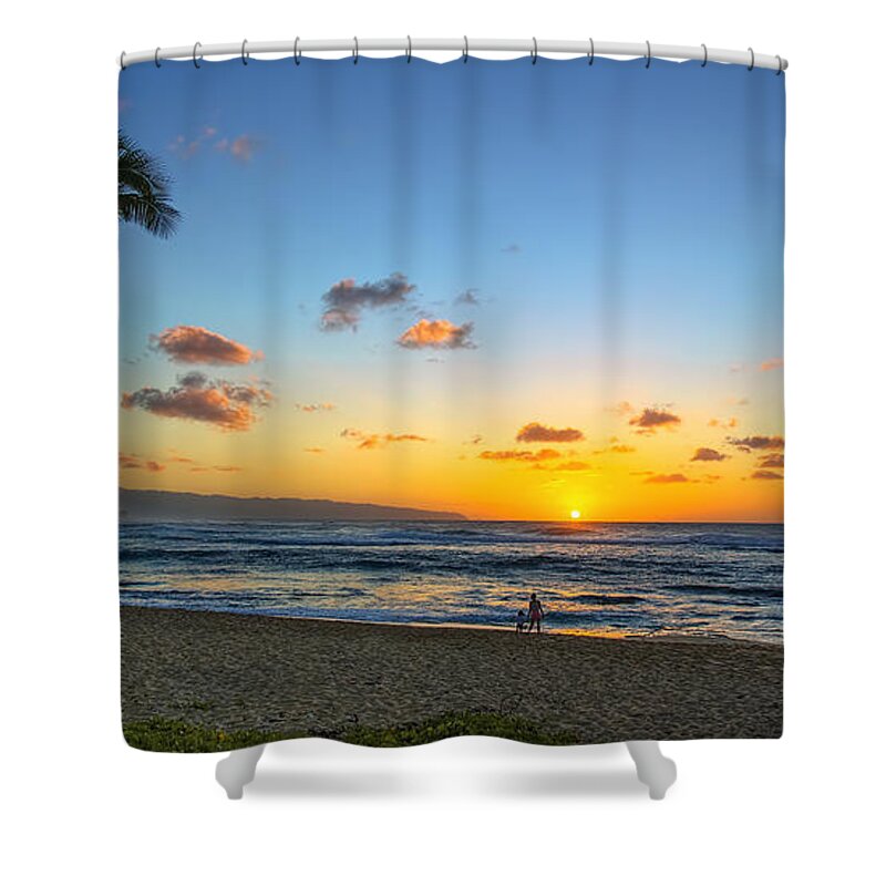Sunset Beach Shower Curtain featuring the photograph Sunset Beach Aloha Sunset by Aloha Art