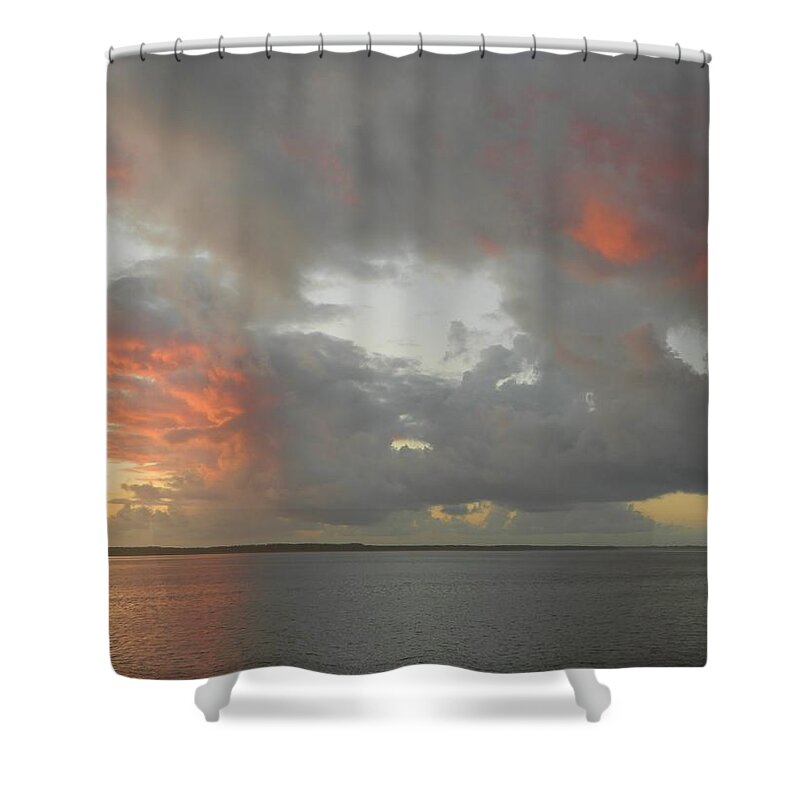 Sunset Shower Curtain featuring the photograph Sunset Before Funnel Cloud 2 by Gallery Of Hope 