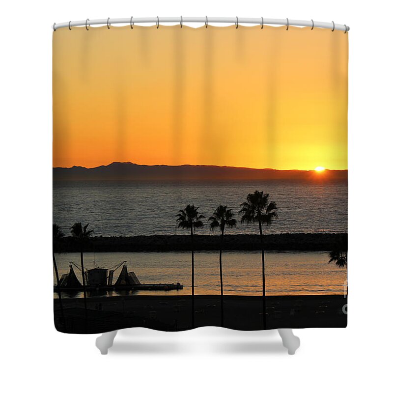 Seascape Shower Curtain featuring the photograph Sunset by Cheryl Del Toro
