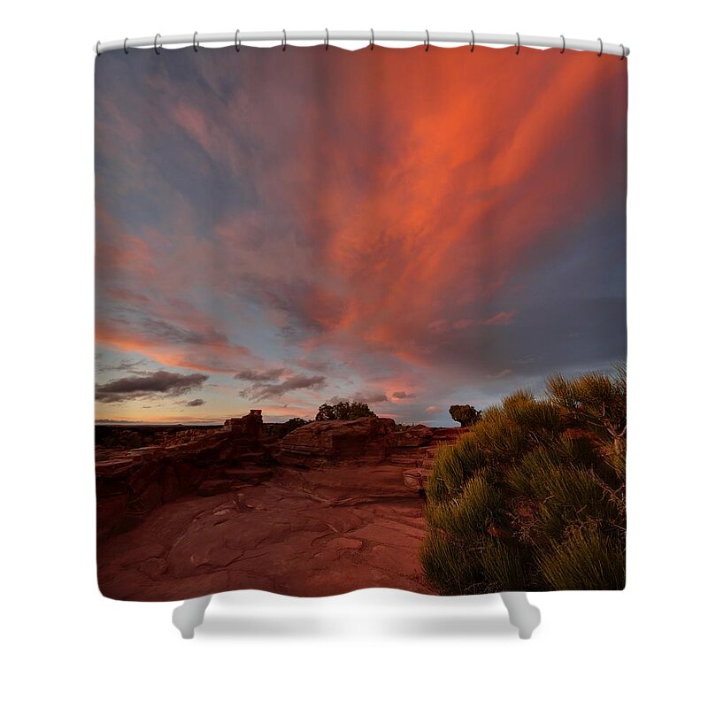 Tranquility Shower Curtain featuring the photograph Sunset Clouds At Dead Horse Point by © Jan Zwilling