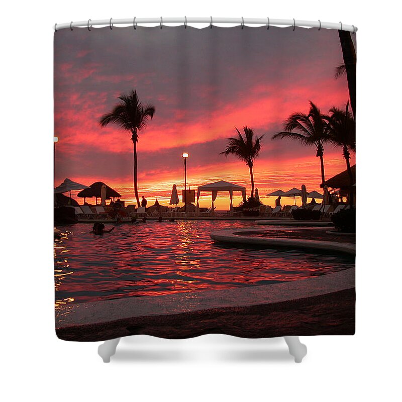 Paradise Shower Curtain featuring the photograph Sunset In Paradise by Shane Bechler