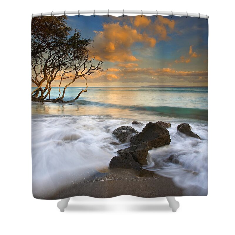 Sunset Shower Curtain featuring the photograph Sunset in Paradise by Michael Dawson