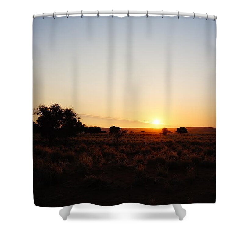 Tranquility Shower Curtain featuring the photograph Sunset In The Desert by Taken By Chrbhm