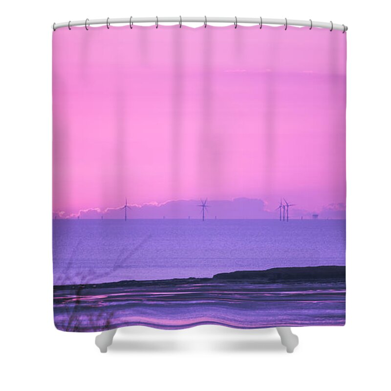 Spring Shower Curtain featuring the photograph Sunset by Spikey Mouse Photography