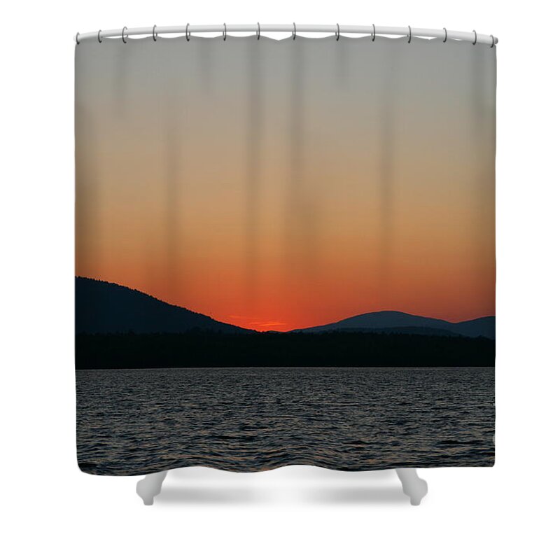 Sunset Shower Curtain featuring the photograph Sunset Lines of Lake Umbagog by Neal Eslinger