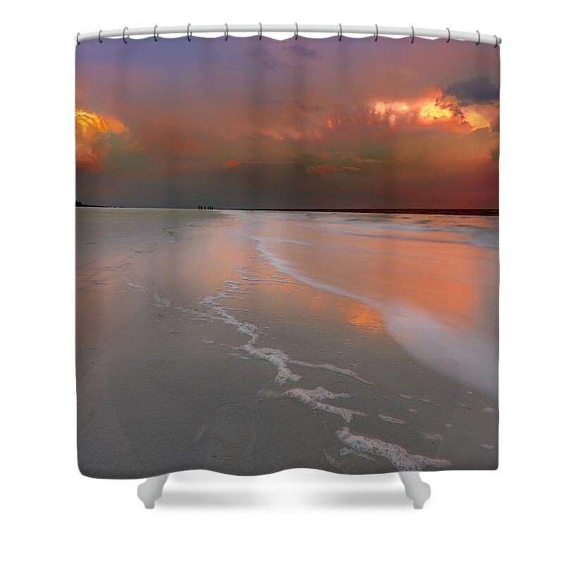 Atlantic Ocean Shower Curtain featuring the photograph Sunset on Hilton Head Island by Peter Lakomy