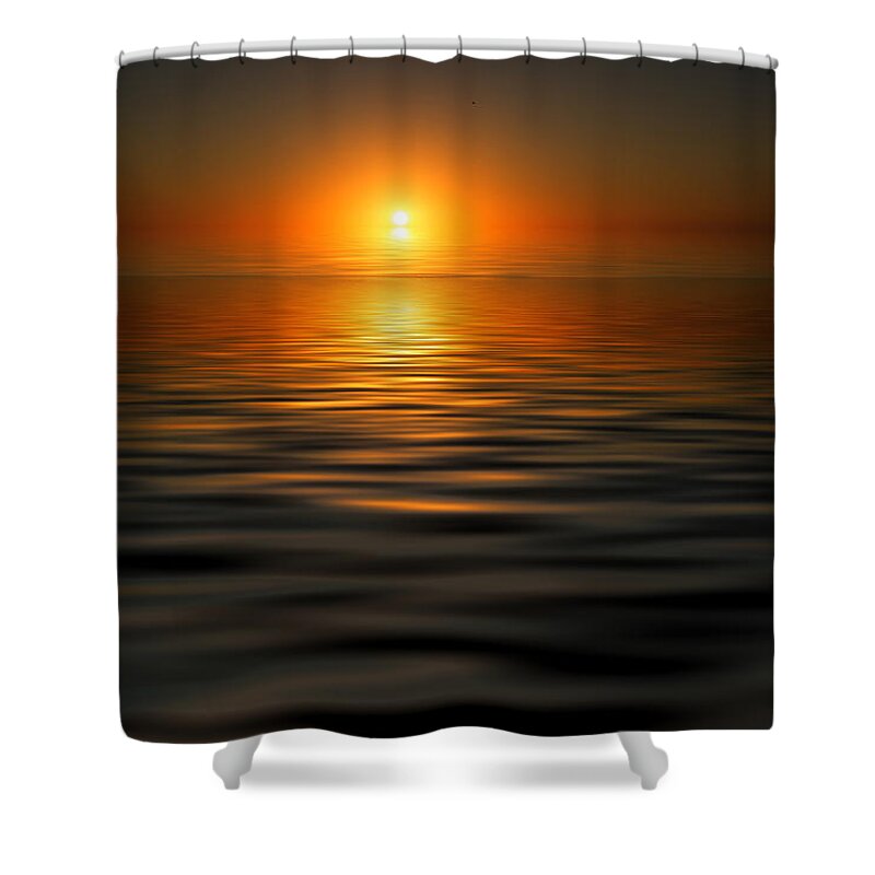 Sunset Over The Gulf Shower Curtain featuring the photograph sunset on the Gulf by Kevin Cable