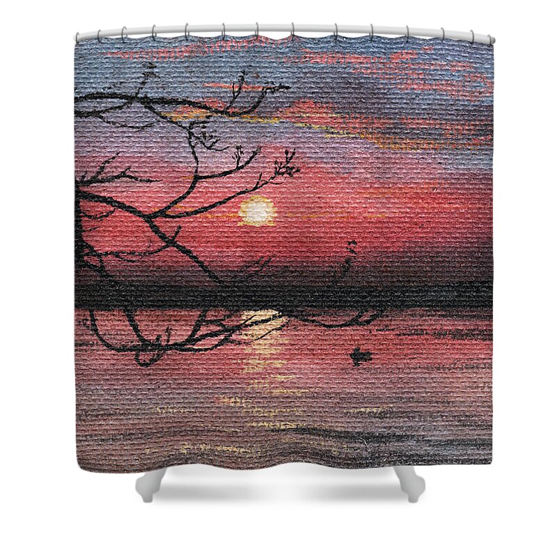 Sunset Shower Curtain featuring the photograph Sunset on the Lake by Masha Batkova
