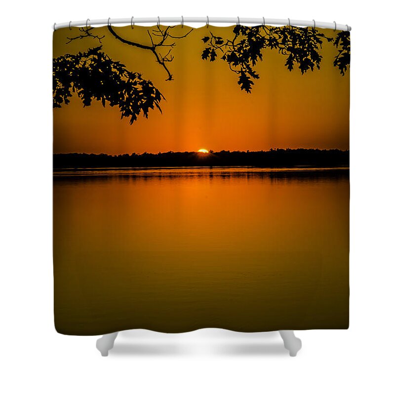 Sunset Shower Curtain featuring the photograph Sunset on the Lake by Rick Bartrand