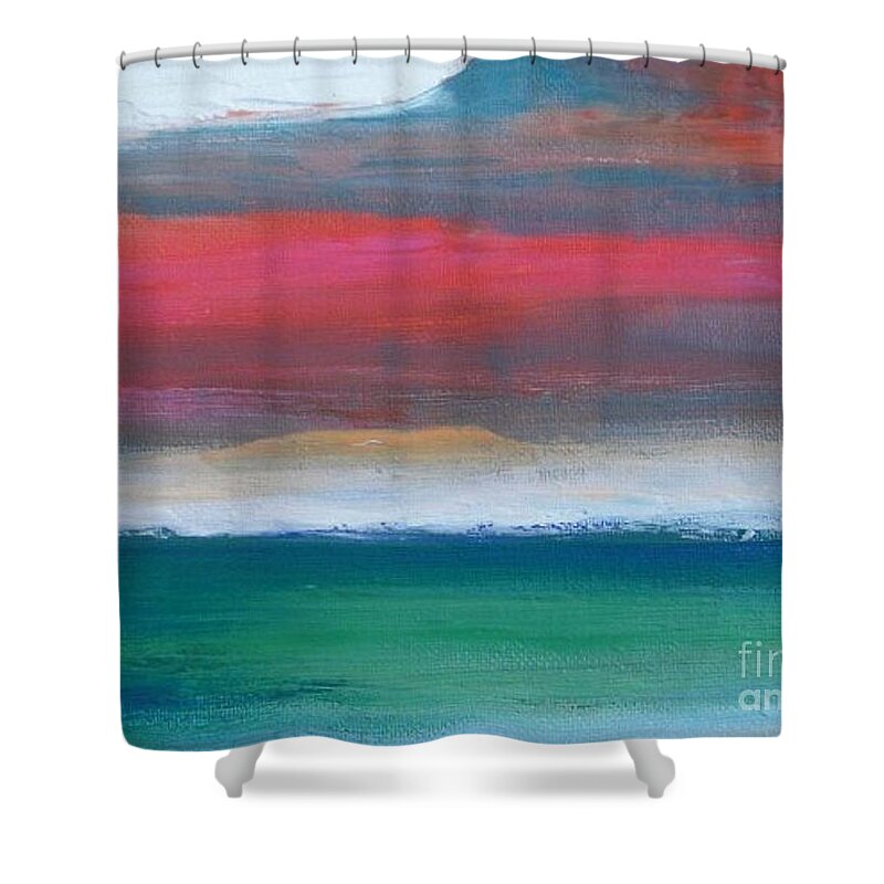 Abstract Shower Curtain featuring the painting Divine Sky by Vesna Antic