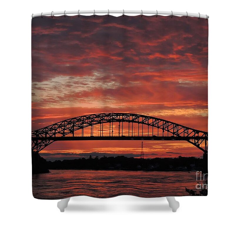 Waterscape Shower Curtain featuring the photograph Sunset On The Piscataqua     by Marcia Lee Jones