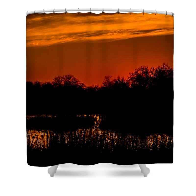 Umatilla Shower Curtain featuring the photograph Sunset on the Refuge - 150218A-197 by Albert Seger