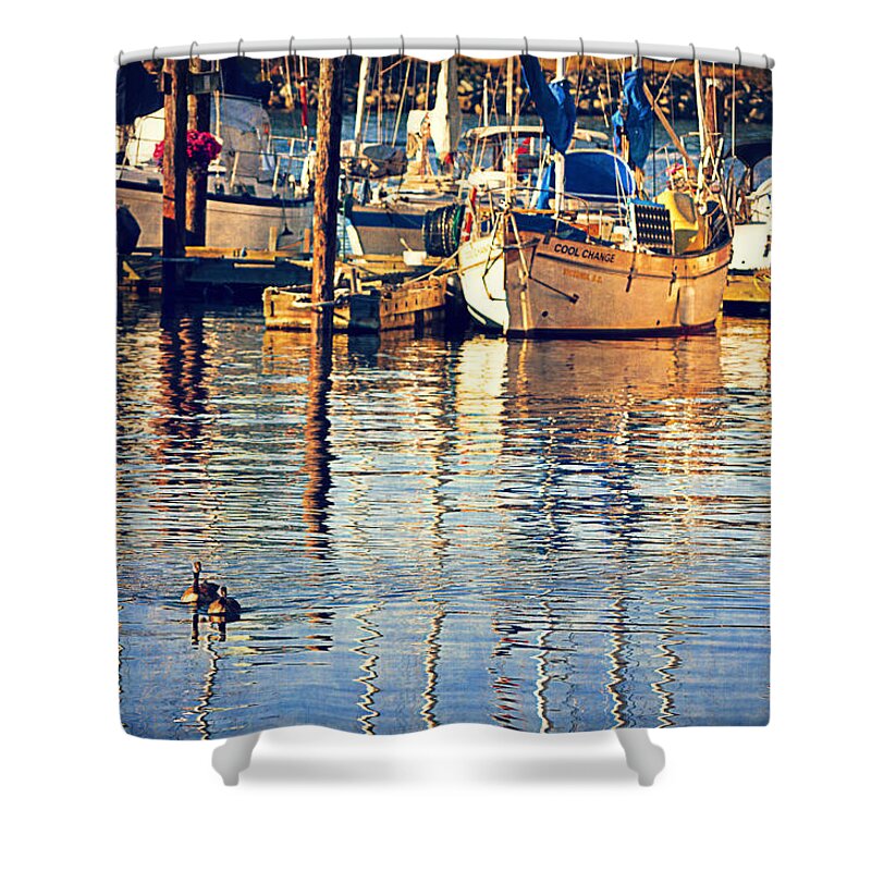 Marina Shower Curtain featuring the photograph Sunset Reflections by Maria Angelica Maira