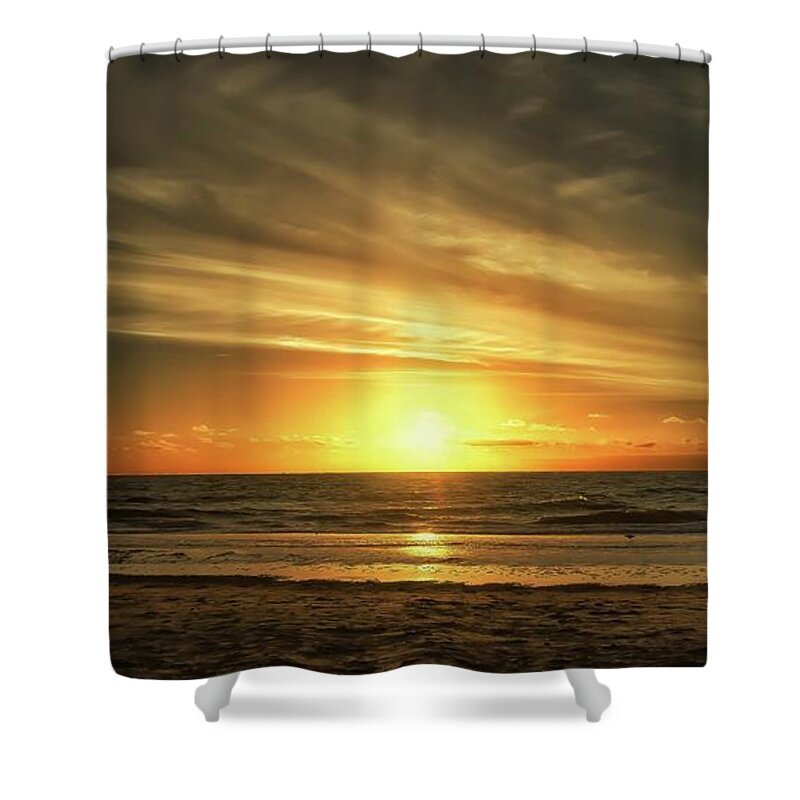Scenics Shower Curtain featuring the photograph Sunset Run by Rbat Photography