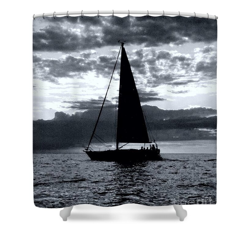 Sailing Shower Curtain featuring the photograph Sunset Sailing -2 by Kathleen Struckle