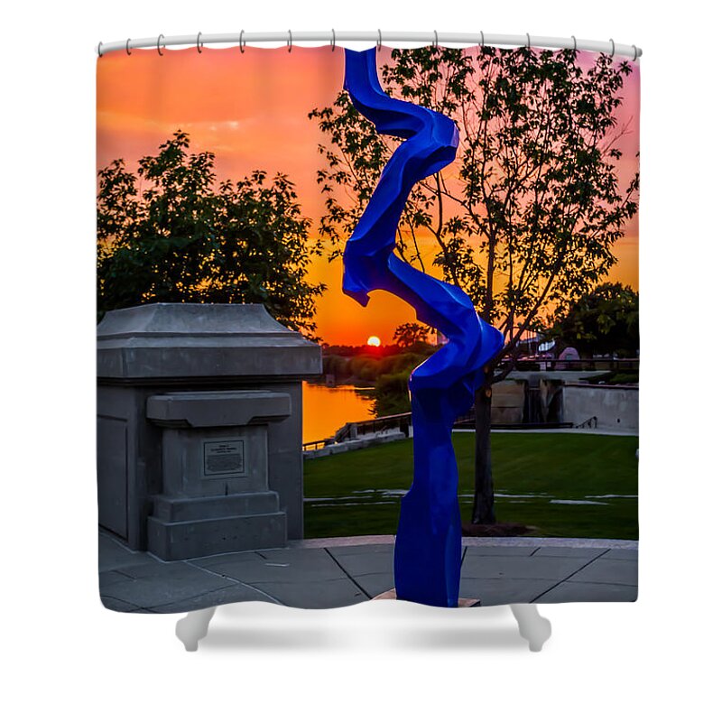 Sunset Shower Curtain featuring the photograph Sunset Sculpture by Ron Pate