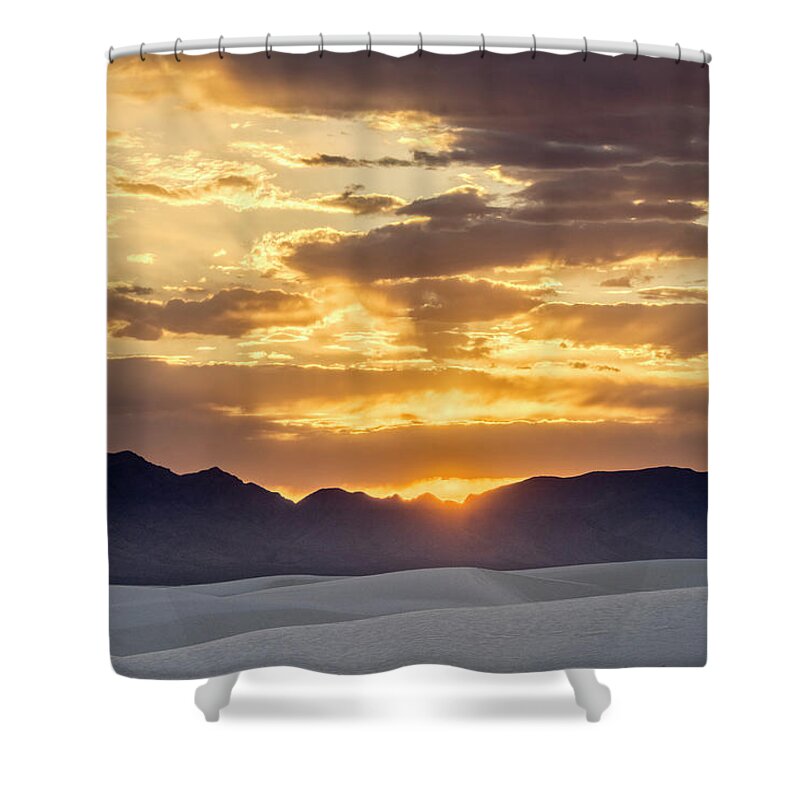 Tranquility Shower Curtain featuring the photograph Sunset Sky Over San Andreas Mountains by Don Smith