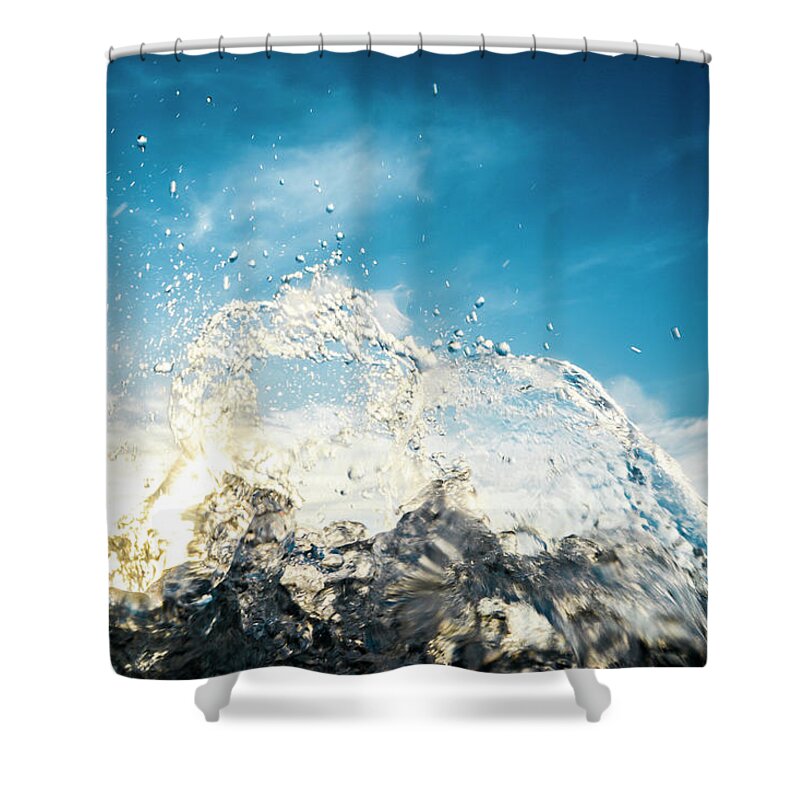 Spray Shower Curtain featuring the photograph Sunset Splash by Grace Oda