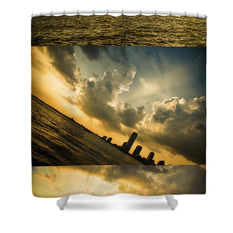 Battery Park City Shower Curtain featuring the photograph Sunset Trilogy by Theodore Jones