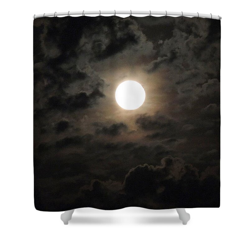Moon Glow Shower Curtain featuring the photograph Super Moon by Chrissey Dittus