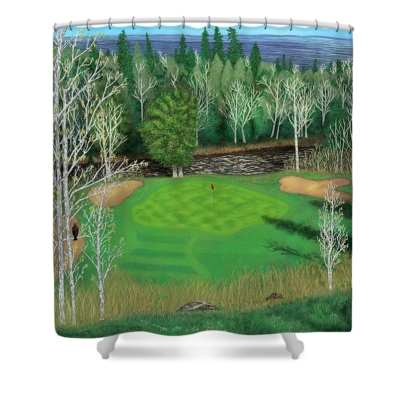 Galaxy Note Shower Curtain featuring the digital art Superior National Golf Canyon 8 by Troy Stapek