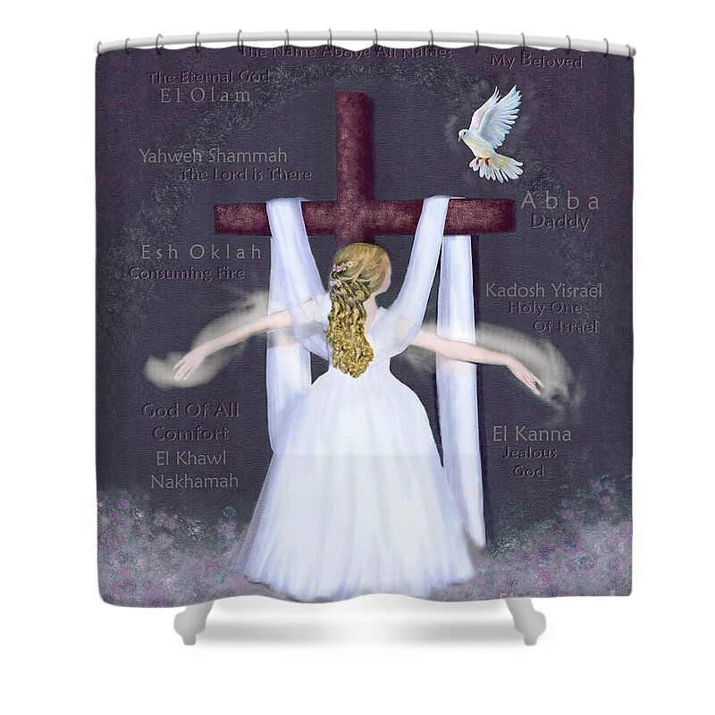Prophetic Shower Curtain featuring the digital art Surrender 2 by Constance Woods