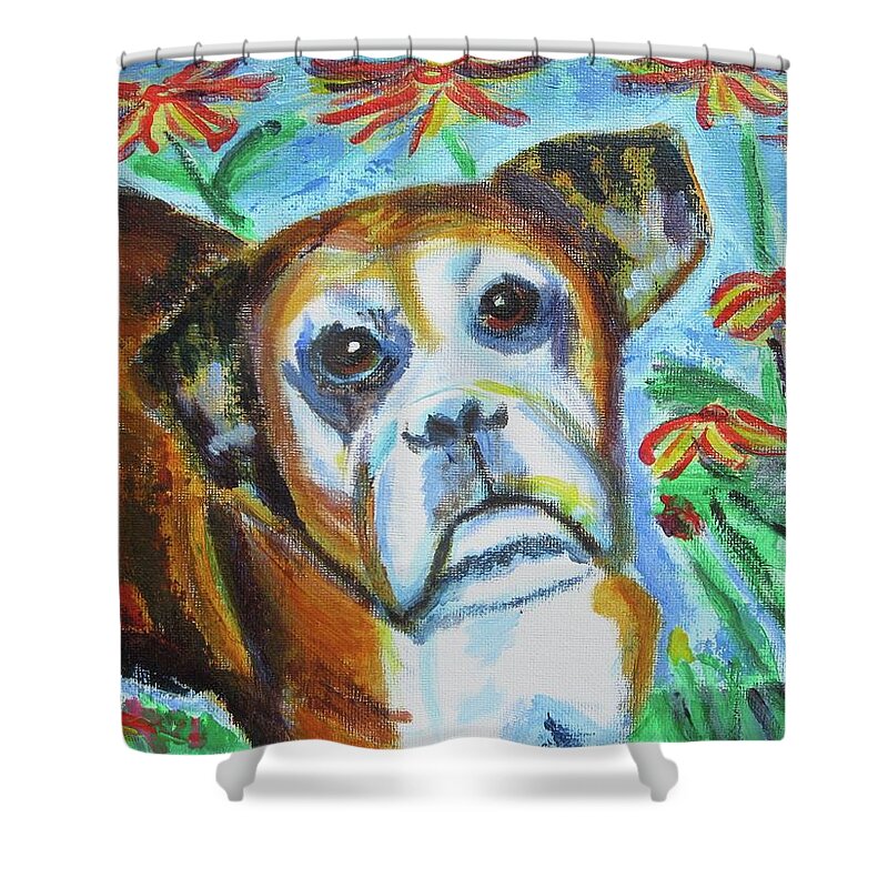 Dog Shower Curtain featuring the painting Sweet Ginger by Diane Pape
