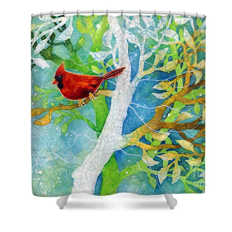 Cardinal Shower Curtain featuring the painting Sweet Memories II by Hailey E Herrera