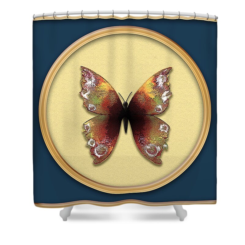 Butterfly Shower Curtain featuring the painting Sweet Pea Butterfly by Deborah Runham