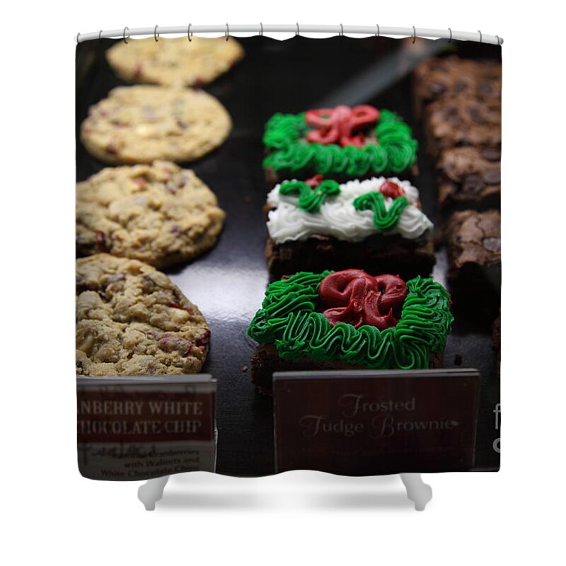 Treats Shower Curtain featuring the photograph Sweet Treats - Cookies and Brownies - 5D20676 by Wingsdomain Art and Photography