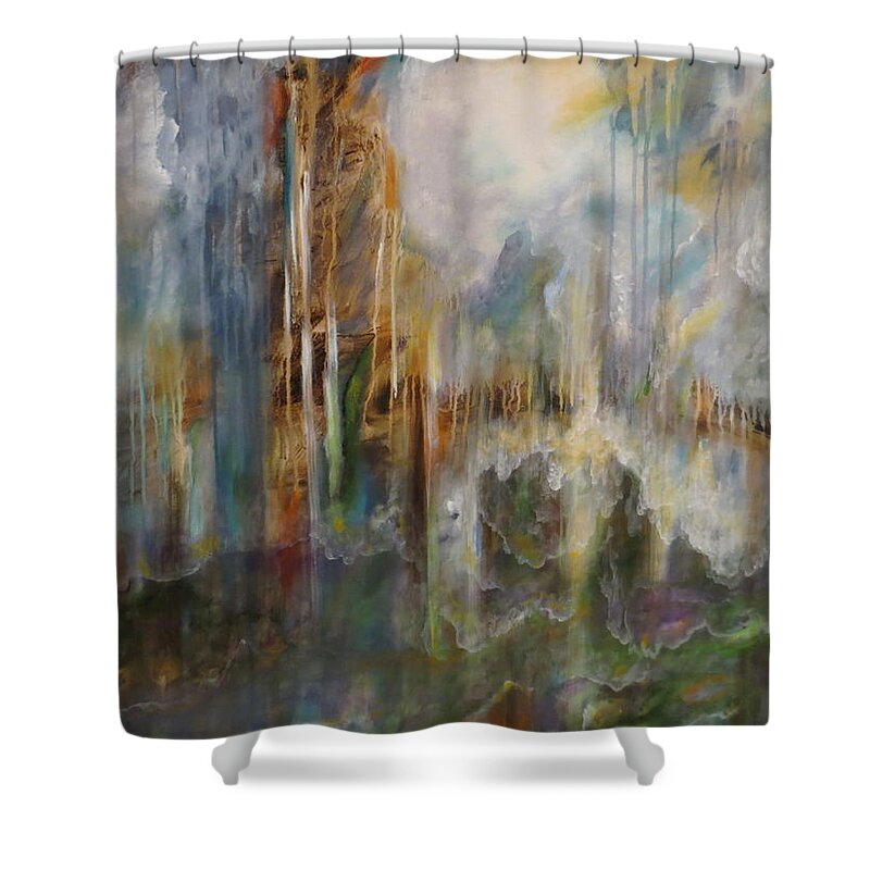 Large Shower Curtain featuring the painting Swept Away by Soraya Silvestri