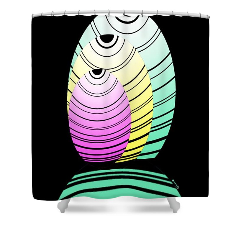 Graphic Fish Shower Curtain featuring the digital art Swim swim by Christine Fournier