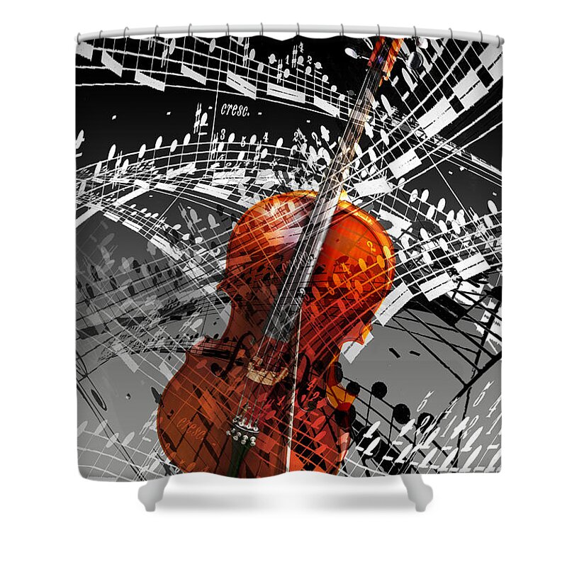 Cello Shower Curtain featuring the photograph Swirl of Music by Randall Nyhof