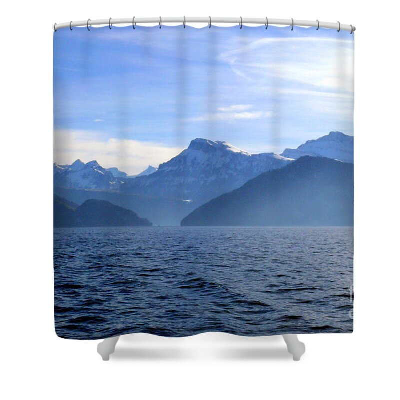 Panoramic Shower Curtain featuring the photograph Swiss Alps 2 by Amanda Mohler