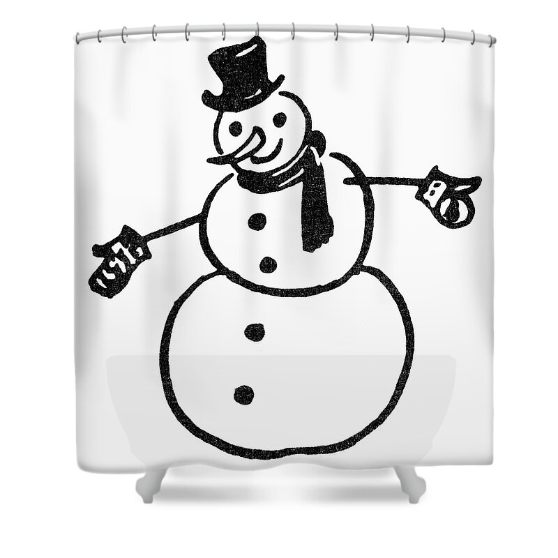 Cold Shower Curtain featuring the painting Symbol Snowman by Granger