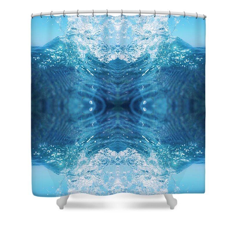 Mandala Shower Curtain featuring the photograph Symmetrical Mandala Of Water Splash by Marcos Welsh