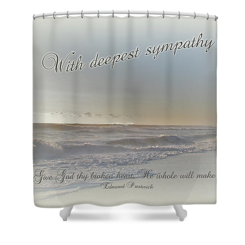 Sympathy Shower Curtain featuring the photograph Sympathy Greeting Card - Ocean After Storm by Carol Senske
