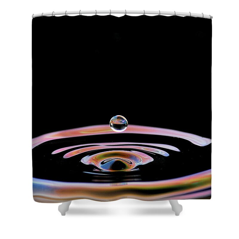 Water Drops Shower Curtain featuring the photograph Synchronicity by Gene Tatroe
