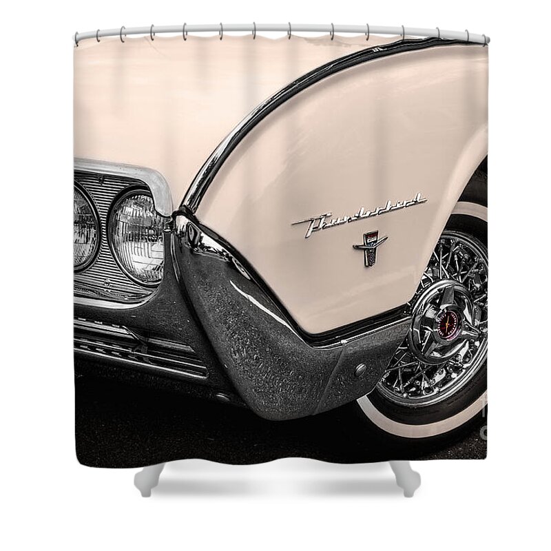 Fender Shower Curtain featuring the photograph T-Bird Fender by Jerry Fornarotto