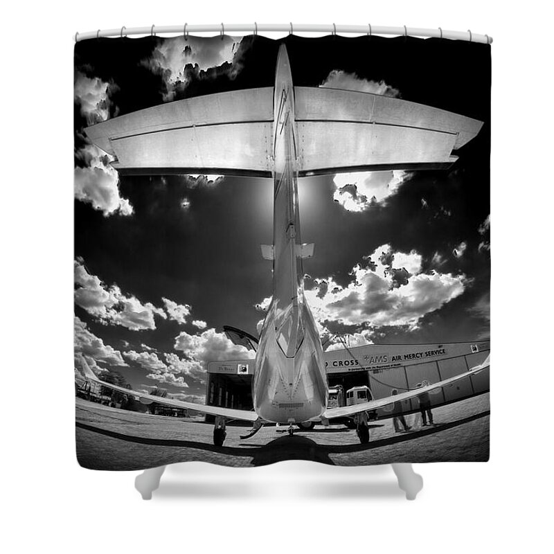 Tail Wing Shower Curtain featuring the photograph T Wing by Paul Job