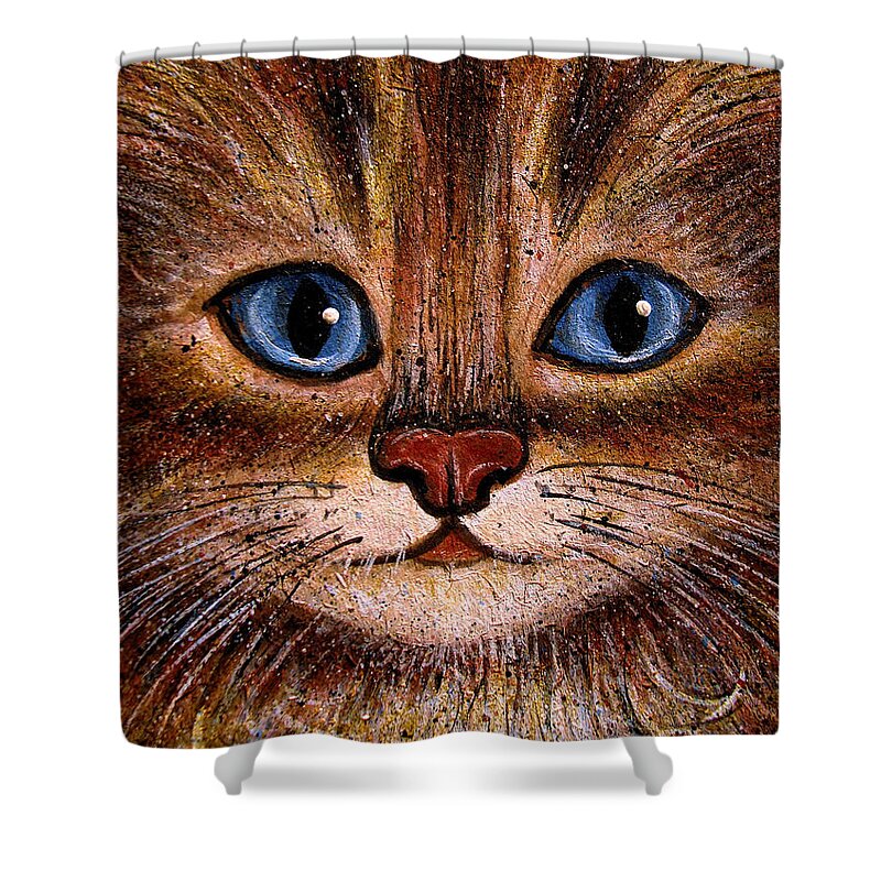 Cats Shower Curtain featuring the painting Tabby by Natalie Holland