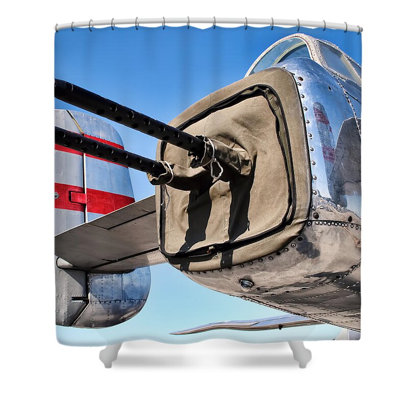 B-25 Shower Curtain featuring the photograph Tail Gunner by David Hart