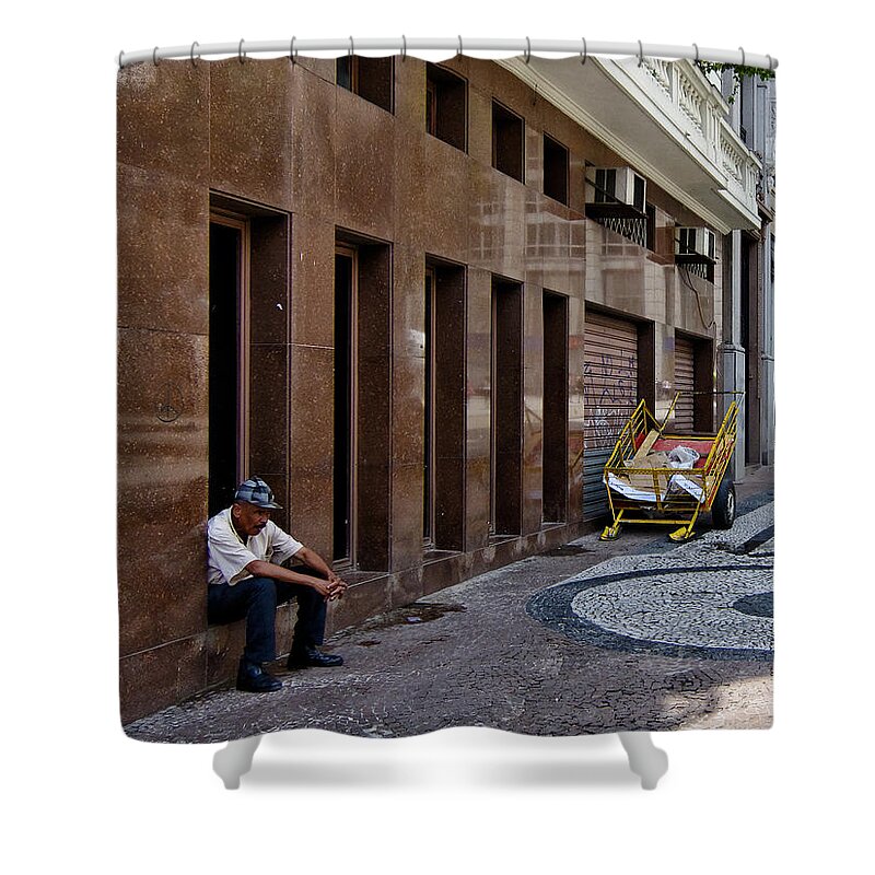 Man Shower Curtain featuring the photograph Taking A break - Sao Paulo by Julie Niemela