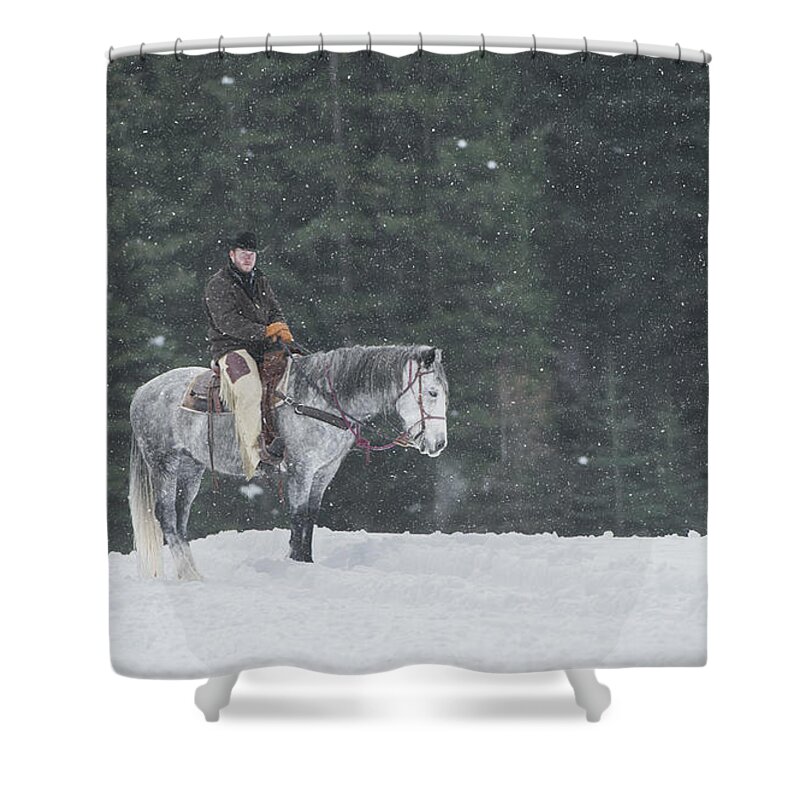 Out West Shower Curtain featuring the photograph Taking Pause by Sandra Bronstein