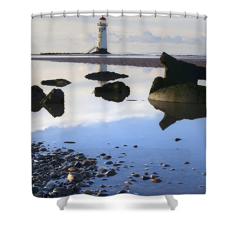 Talacer Shower Curtain featuring the photograph Talacer abandoned lighthouse by Spikey Mouse Photography